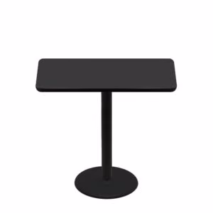 30" x 48" Two-Sided Mahogany/Black Quick Ship Table - Black Up + Black Counter Height 22" Disc Base