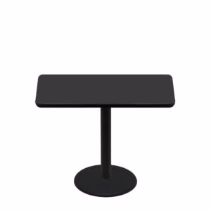 30" x 48" Two-Sided Mahogany/Black Quick Ship Table - Black Up + Black Standard Height 22" Disc Base