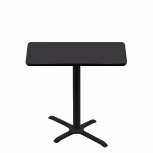 30" x 48" Two-Sided Mahogany/Black Quick Ship Table - Black Up + Black Counter Height 22" x 30" Cross Base