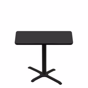 30" x 48" Two-Sided Mahogany/Black Quick Ship Table - Black Up + Black Standard Height 22" x 30" Cross Base