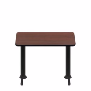 30" x 48" Two-Sided Mahogany/Black Quick Ship Table - Mahogany Up + (2) Black ADA 22" T Bases