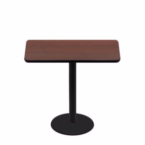 30" x 48" Two-Sided Mahogany/Black Quick Ship Table - Mahogany Up + Black Counter Height 22" Disc Base