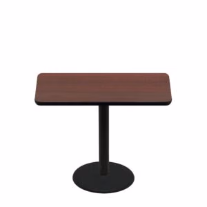 30" x 48" Two-Sided Mahogany/Black Quick Ship Table - Mahogany Up + Black Standard Height 22" Disc Base