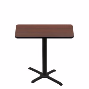 30" x 48" Two-Sided Mahogany/Black Quick Ship Table - Mahogany Up + Black Counter Height 22" x 30" Cross Base