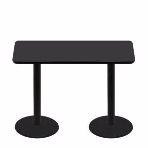 30" x 60" Two-Sided Mahogany/Black Quick Ship Table - Black Up + (2) Black Counter Height 22" Disc Bases