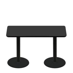 30" x 60" Two-Sided Mahogany/Black Quick Ship Table - Black Up + (2) Black Standard Height 22" Disc Bases