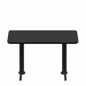 30" x 60" Two-Sided Mahogany/Black Quick Ship Table - Black Up + (2) Black Standard Height 22" T Bases