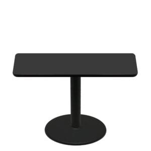 30" x 60" Two-Sided Mahogany/Black Quick Ship Table - Black Up + Black Standard Height 30" Disc Base