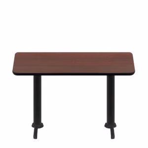 30" x 60" Two-Sided Mahogany/Black Quick Ship Table - Mahogany Up + (2) Black Standard Height 22" T Bases