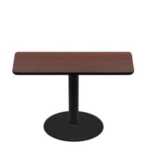 30" x 60" Two-Sided Mahogany/Black Quick Ship Table - Mahogany Up + Black Standard Height 30" Disc Base