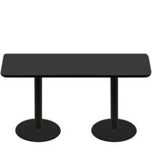 30" x 72" Two-Sided Mahogany/Black Quick Ship Table - Black Up + (2) Black Standard Height 22" Disc Bases