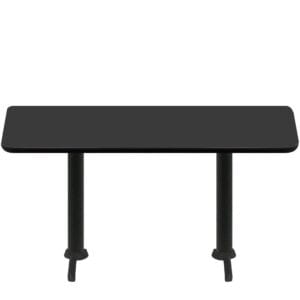 30" x 72" Two-Sided Mahogany/Black Quick Ship Table - Black Up + (2) Black Standard Height 22" T Bases