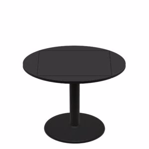 36" x 36" Flip to 51" Round Two-Sided Mahogany/Black Quick Ship Table - Black Up + Black Standard Height 30" Disc Base