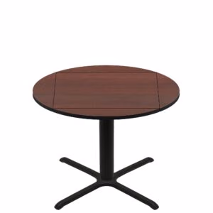 36" x 36" Flip to 51" Round Two-Sided Mahogany/Black Quick Ship Table - Mahogany Up + Black Standard Height 36" x 36" Cross Base