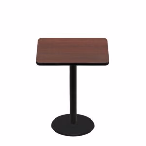 36" x 36" Two-Sided Mahogany/Black Quick Ship Table - Mahogany Up + Black Counter Height 22" Disc Base