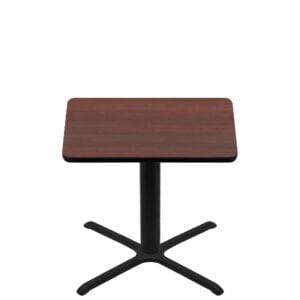 42" x 42" Two-Sided Mahogany/Black Quick Ship Table - Mahogany Up + Black Standard Height 36" x 36" Cross Base