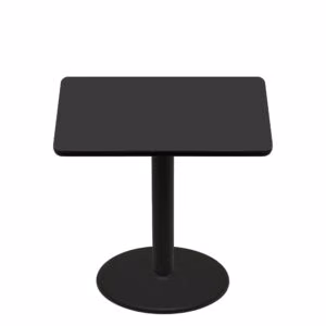 48" x 48" Two-Sided Mahogany/Black Quick Ship Table - Black Up + Black Counter Height 30" Disc Base