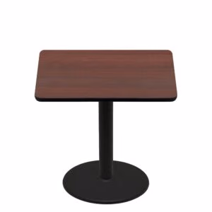 48" x 48" Two-Sided Mahogany/Black Quick Ship Table - Mahogany Up + Black Counter Height 30" Disc Base