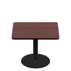 48" x 48" Two-Sided Mahogany/Black Quick Ship Table - Mahogany Up + Black Standard Height 30" Disc Base