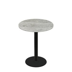 36" Round Thermoform Gray Barn Board Quick Ship Table + Black Counter Height 22" Disc Base