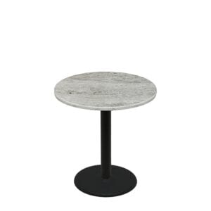 36" Round Thermoform Gray Barn Board Quick Ship Table + Black Standard Height 22" Disc Base
