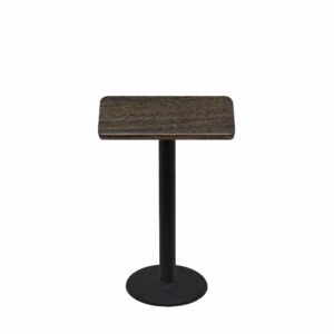 24" x 30" Thermoform Dark Walnut Quick Ship Table + Black Counter Height 18" Disc Base