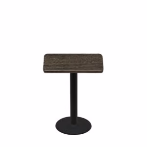 24" x 30" Thermoform Dark Walnut Quick Ship Table + Black Standard Height 18" Disc Base