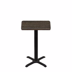 24" x 30" Thermoform Dark Walnut Quick Ship Table + Black Counter Height 22" x 22" Cross Base