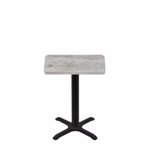 24" x 30" Thermoform Gray Barn Board Quick Ship Table + Black Standard Height 22" x 22" Cross Base