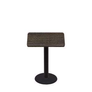 30" x 30" Thermoform Dark Walnut Quick Ship Table + Black Standard Height 18" Disc Base