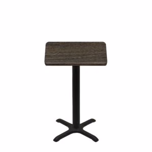 30" x 30" Thermoform Dark Walnut Quick Ship Table + Black Counter Height 22" x 22" Cross Base