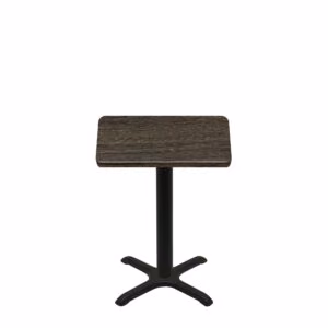 30" x 30" Thermoform Dark Walnut Quick Ship Table + Black Standard Height 22" x 22" Cross Base