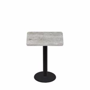 30" x 30" Thermoform Gray Barn Board Quick Ship Table + Black Standard Height 18" Disc Base