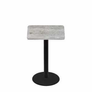 30" x 30" Thermoform Gray Barn Board Quick Ship Table + Black Counter Height 22" Disc Base