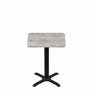30" x 30" Thermoform Gray Barn Board Quick Ship Table + Black Standard Height 22" x 22" Cross Base