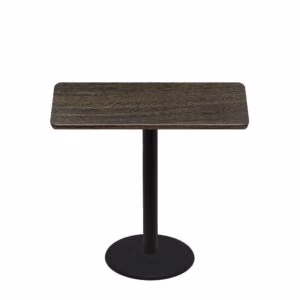 30" x 48" Thermoform Dark Walnut Quick Ship Table + Black Counter Height 22" Disc Base