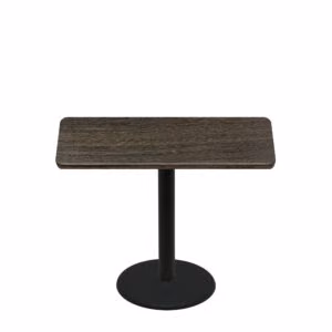 30" x 48" Thermoform Dark Walnut Quick Ship Table + Black Standard Height 22" Disc Base