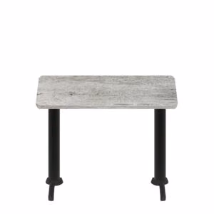 30" x 48" Thermoform Gray Barn Board Quick Ship Table + (2) Black ADA 22" T Bases
