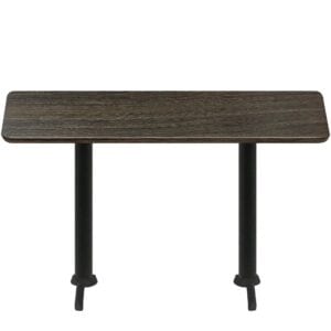 30" x 72" Thermoform Dark Walnut Quick Ship Table + (2) Black Counter Height 22" T Bases