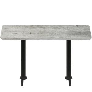 30" x 72" Thermoform Gray Barn Board Quick Ship Table + (2) Black Counter Height 22" T Bases
