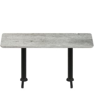 30" x 72" Thermoform Gray Barn Board Quick Ship Table + (2) Black Standard Height 22" T Bases