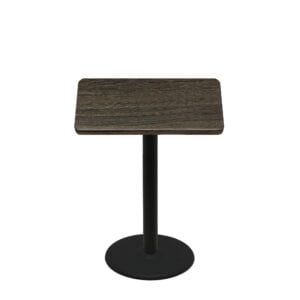 36" x 36" Thermoform Dark Walnut Quick Ship Table + Black Counter Height 22" Disc Base