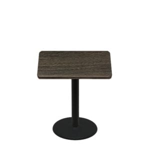 36" x 36" Thermoform Dark Walnut Quick Ship Table + Black Standard Height 22" Disc Base