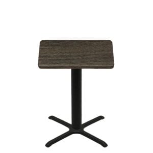 36" x 36" Thermoform Dark Walnut Quick Ship Table + Black Counter Height 30" x 30" Cross Base
