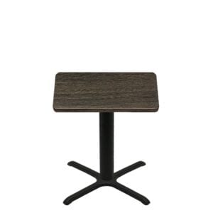 36" x 36" Thermoform Dark Walnut Quick Ship Table + Black Standard Height 30" x 30" Cross Base
