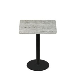 36" x 36" Thermoform Gray Barn Board Quick Ship Table + Black Counter Height 22" Disc Base