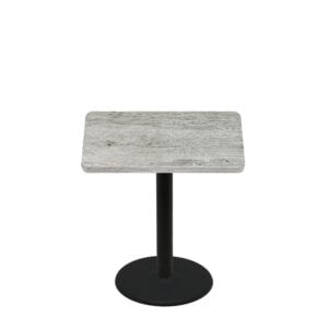 36" x 36" Thermoform Gray Barn Board Quick Ship Table + Black Standard Height 22" Disc Base