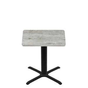36" x 36" Thermoform Gray Barn Board Quick Ship Table + Black Standard Height 30" x 30" Cross Base