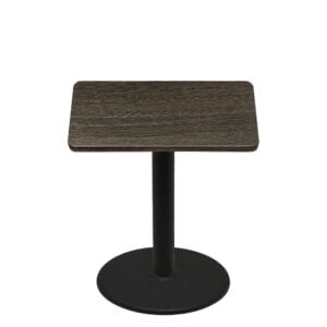 42" x 42" Thermoform Dark Walnut Quick Ship Table + Black Counter Height 30" Disc Base