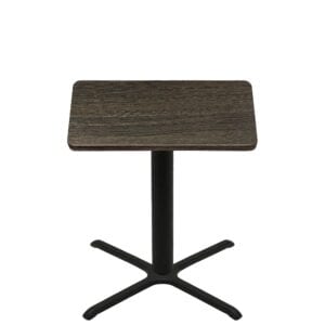 42" x 42" Thermoform Dark Walnut Quick Ship Table + Black Counter Height 36" x 36" Cross Base